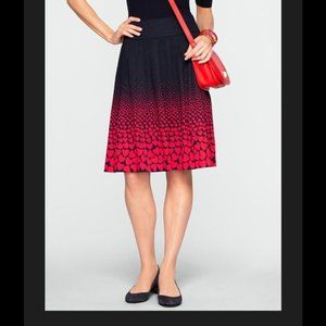 TALBOTS Navy Heart ❤️ print Ombre Skirt